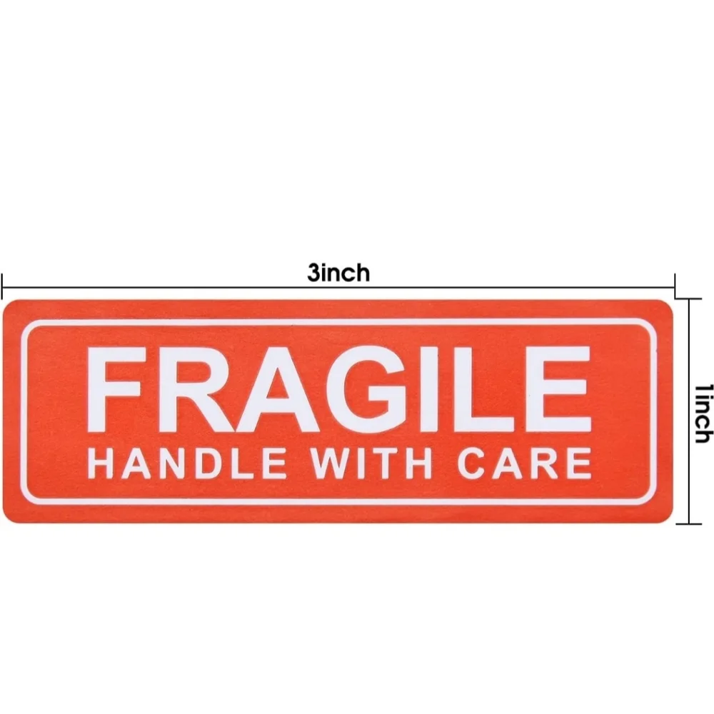 200 FRAGILE HANDLE WITH CARE Warning Packing Shipping Sticker Labels 3